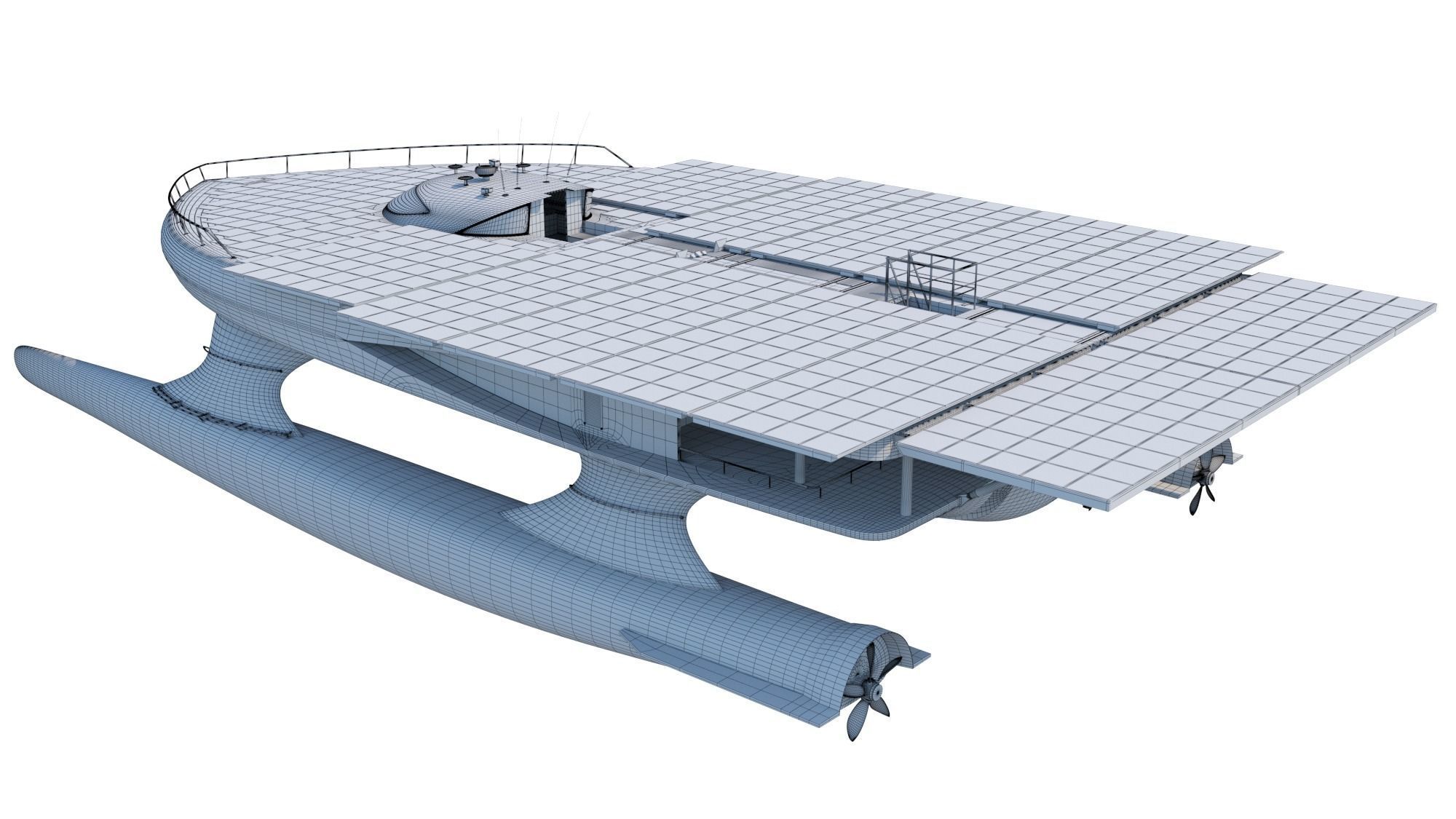 PlanetSolar solar powered boat Low-poly 3D model_23