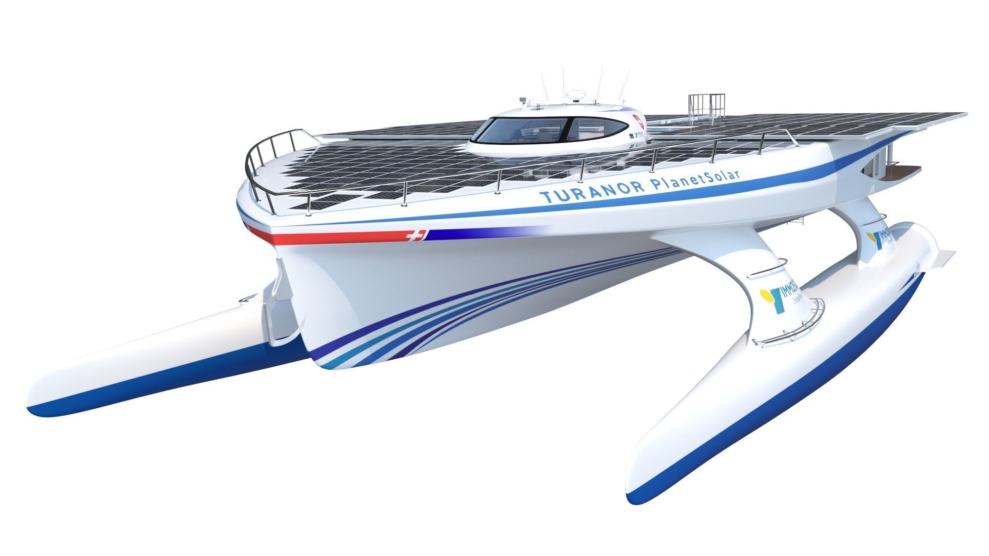 PlanetSolar solar powered boat Low-poly 3D model_13