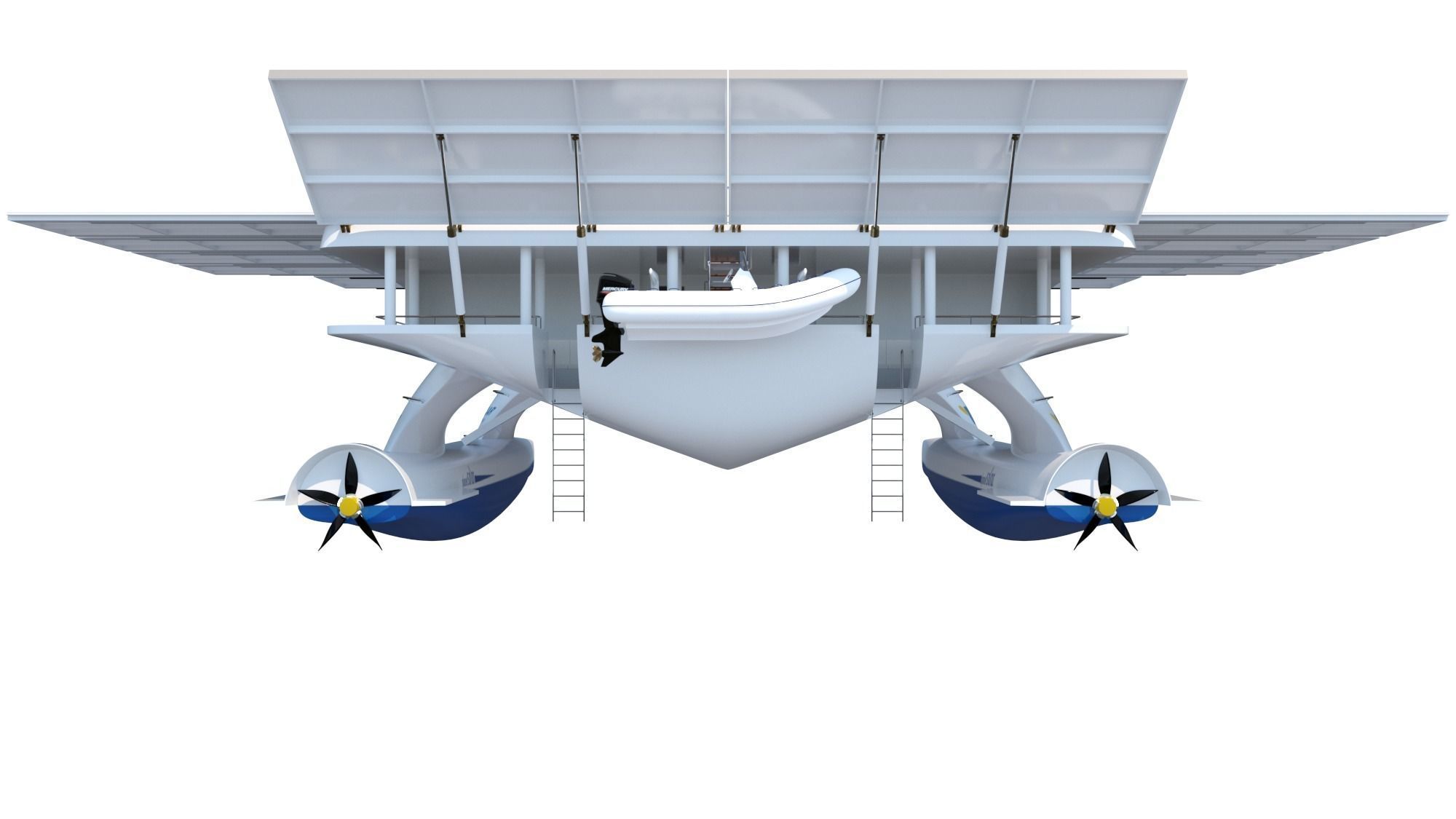 PlanetSolar solar powered boat Low-poly 3D model_21