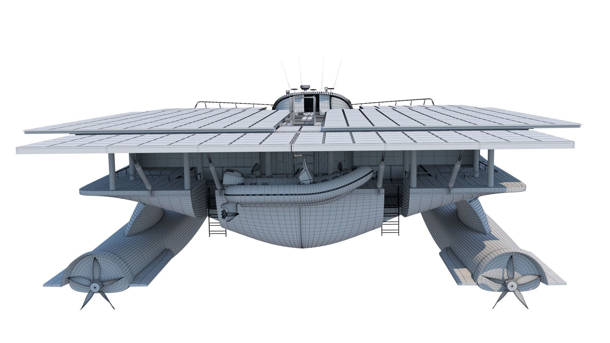 PlanetSolar solar powered boat Low-poly 3D model_29