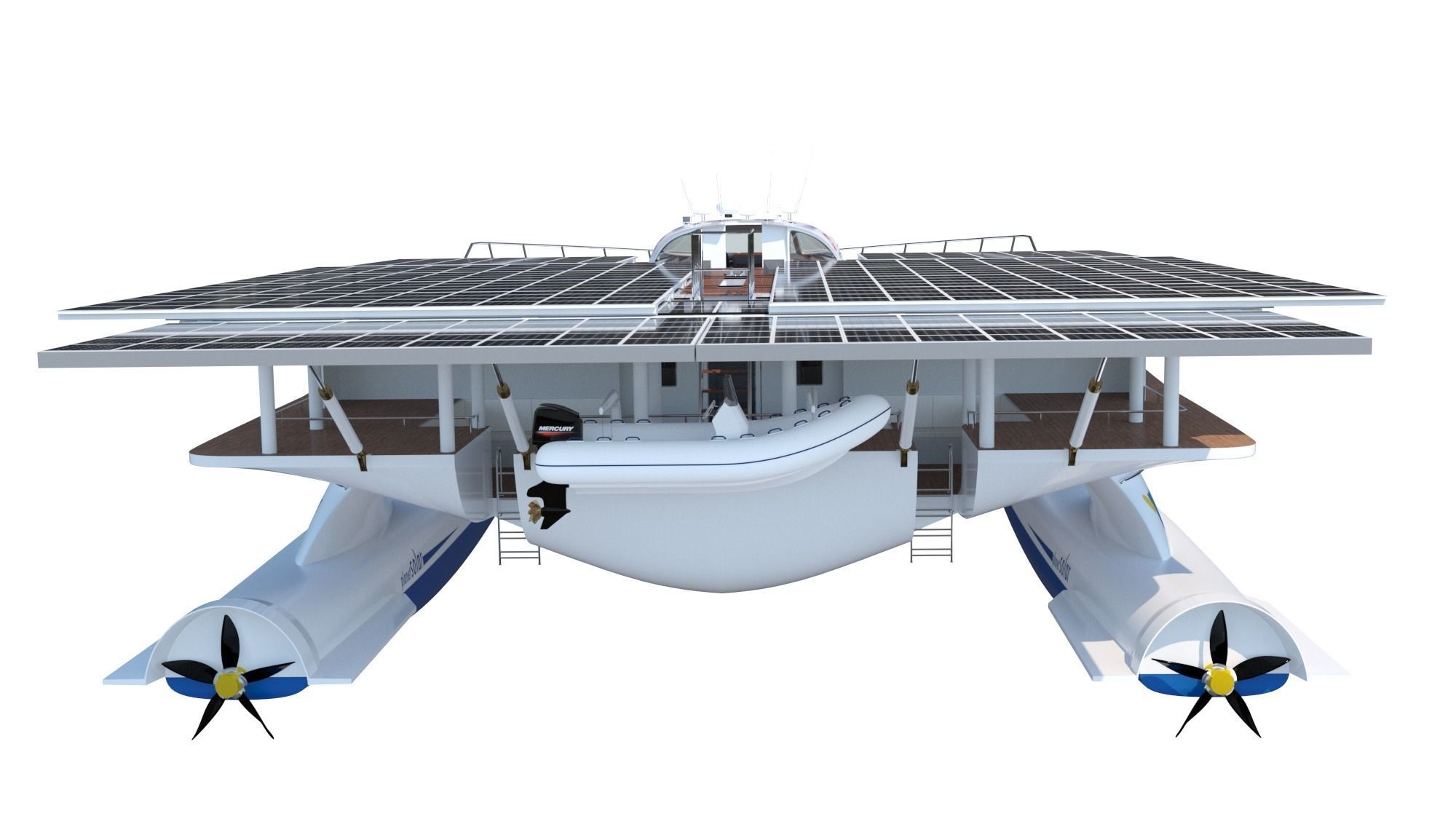 PlanetSolar solar powered boat Low-poly 3D model_11