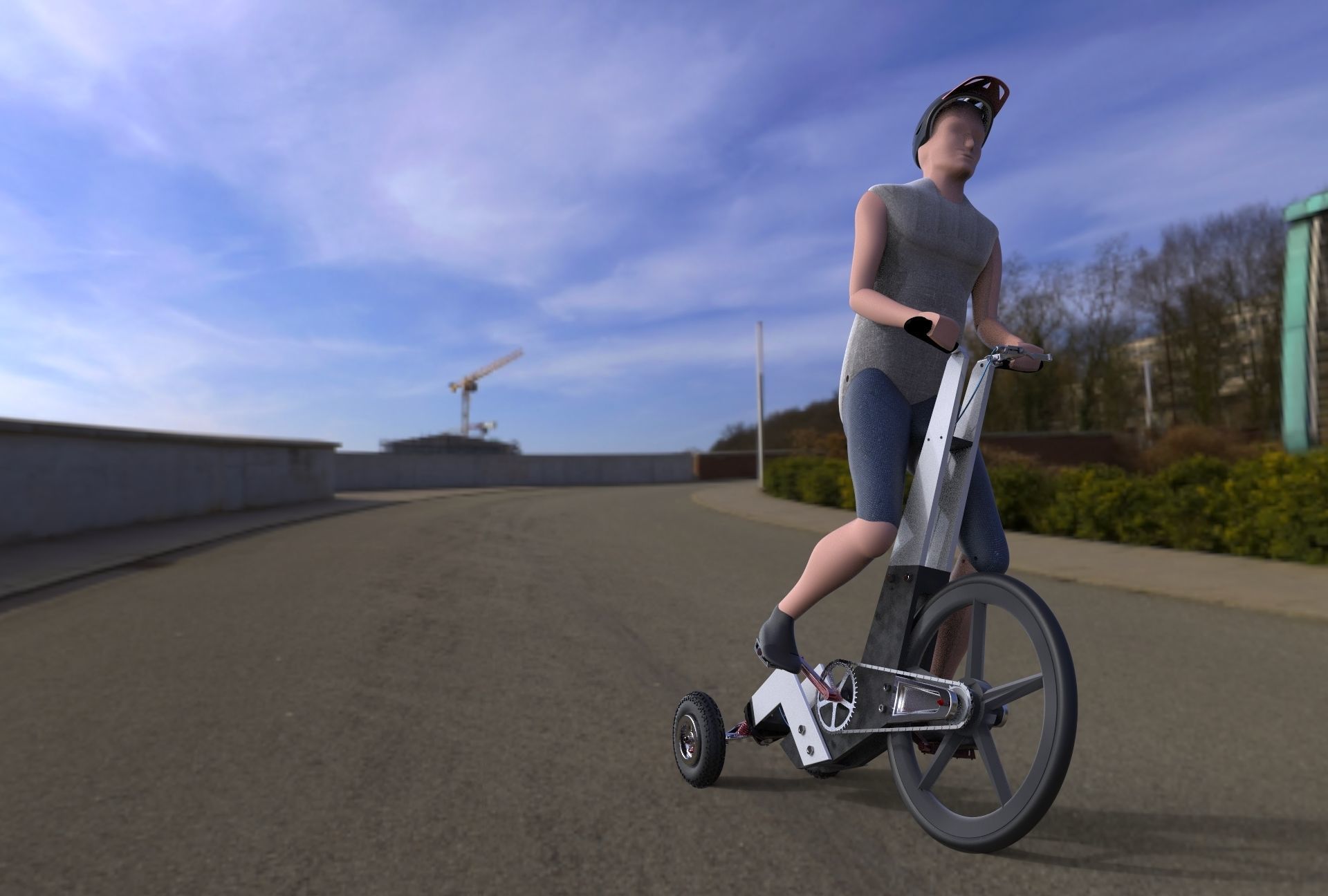 BDP STANDING BIKE   Inspirated Halfbike 3D model_2