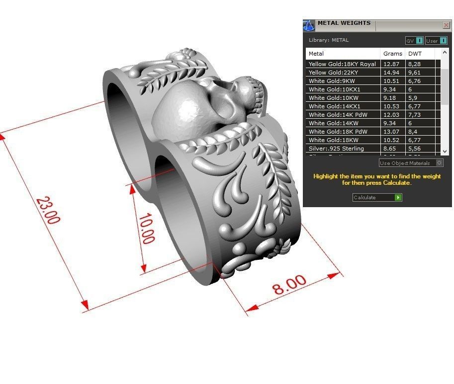 Bracelet and lock skull and pattern 3D print model_6