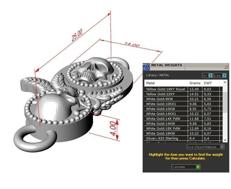 Bracelet and lock skull and pattern 3D print model_5