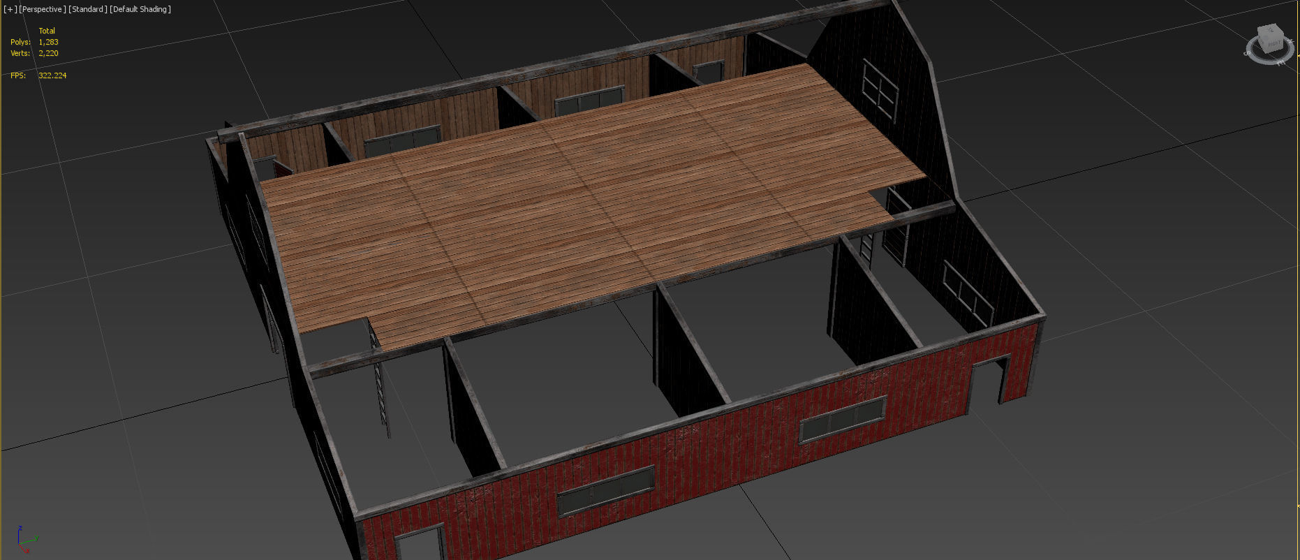 Lowpoly Barn Farm Low-poly 3D model_9