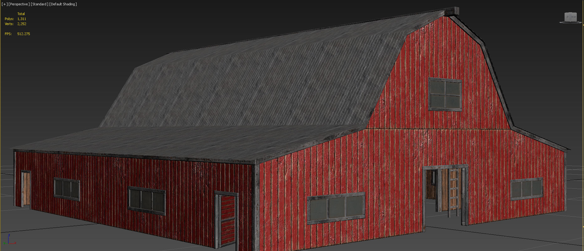 Lowpoly Barn Farm Low-poly 3D model_8