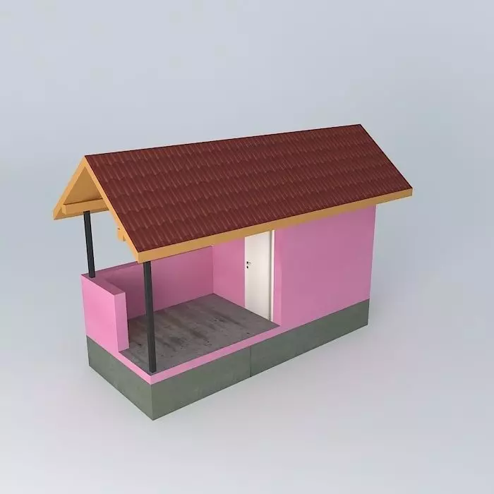 Greenroom house with roof Free 3D model
