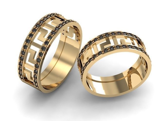 GREEK rings Two sizes 3D print model