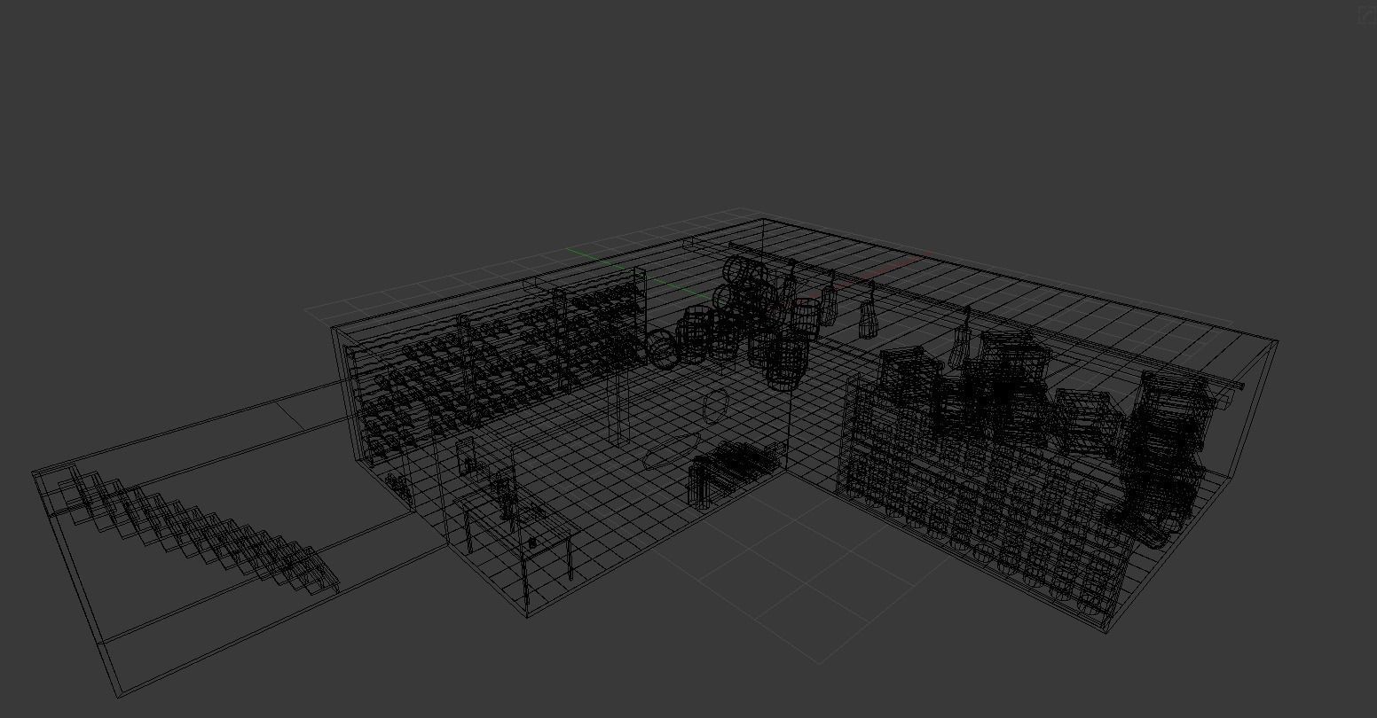 Paper Drawn Basement 3D model_7