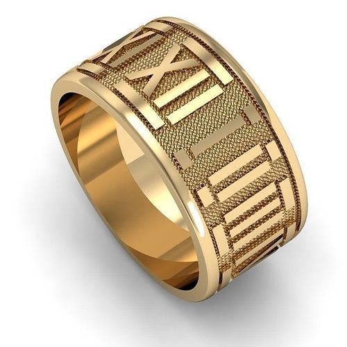  ring with roman numerals 3D print model
