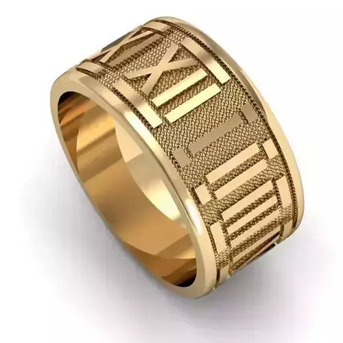  ring with roman numerals 3D print model