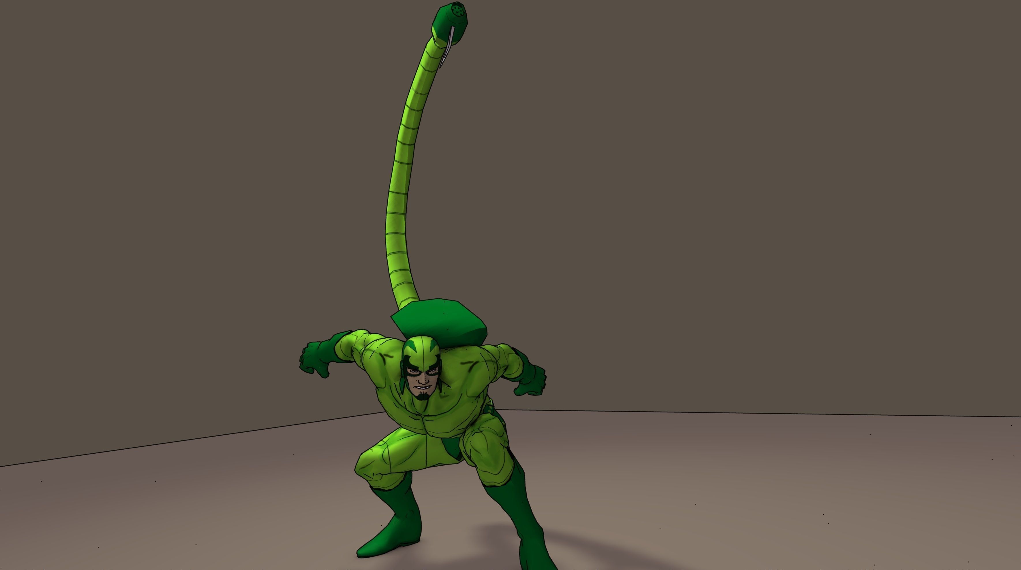 Scorpion 90s animated series Poser rigged 3D model_14