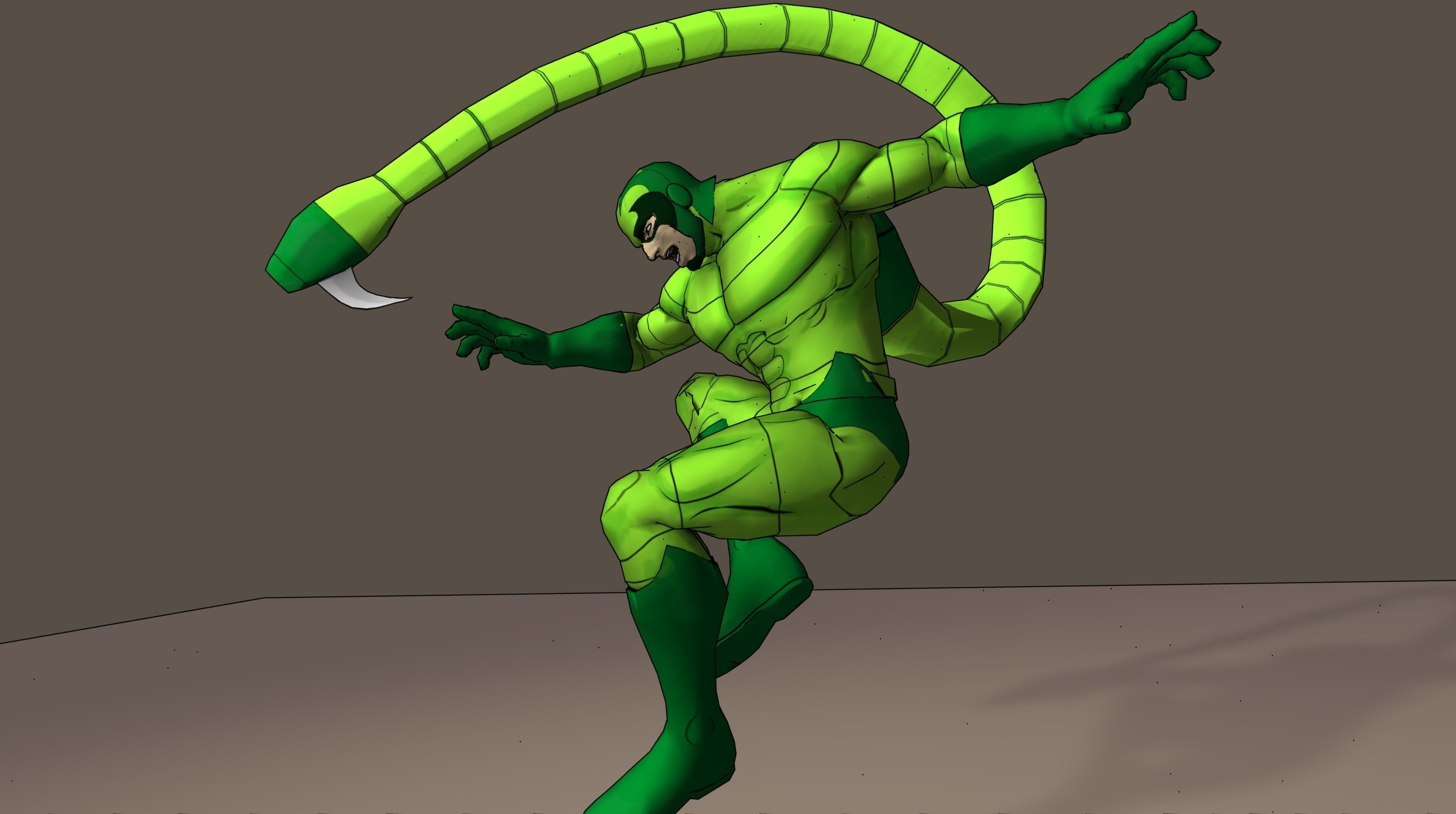 Scorpion 90s animated series Poser rigged 3D model_8