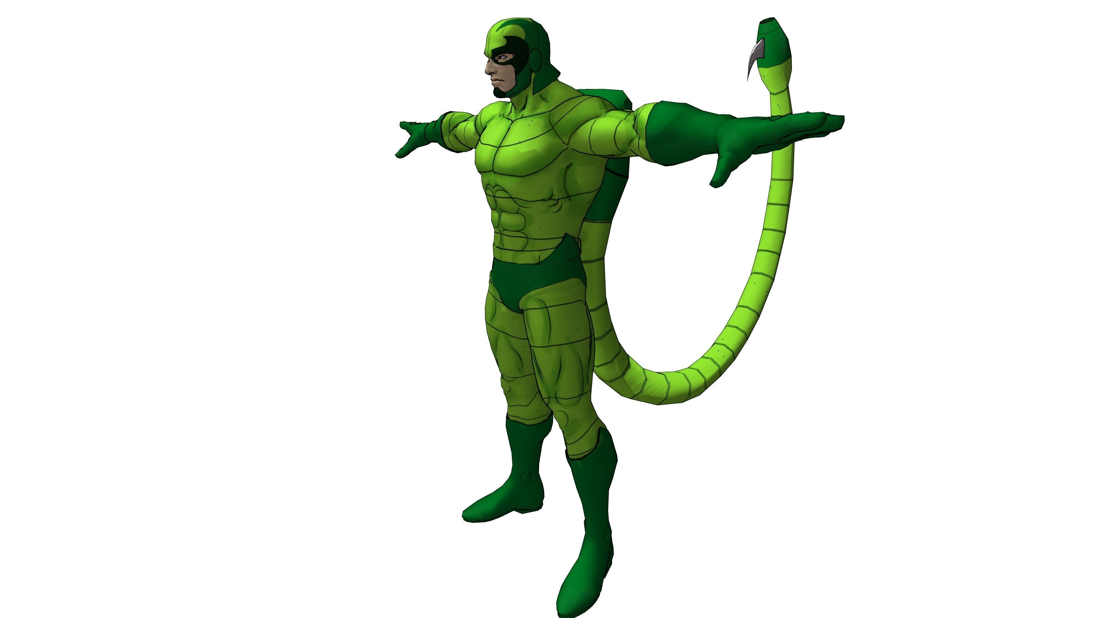 Scorpion 90s animated series Poser rigged 3D model_2