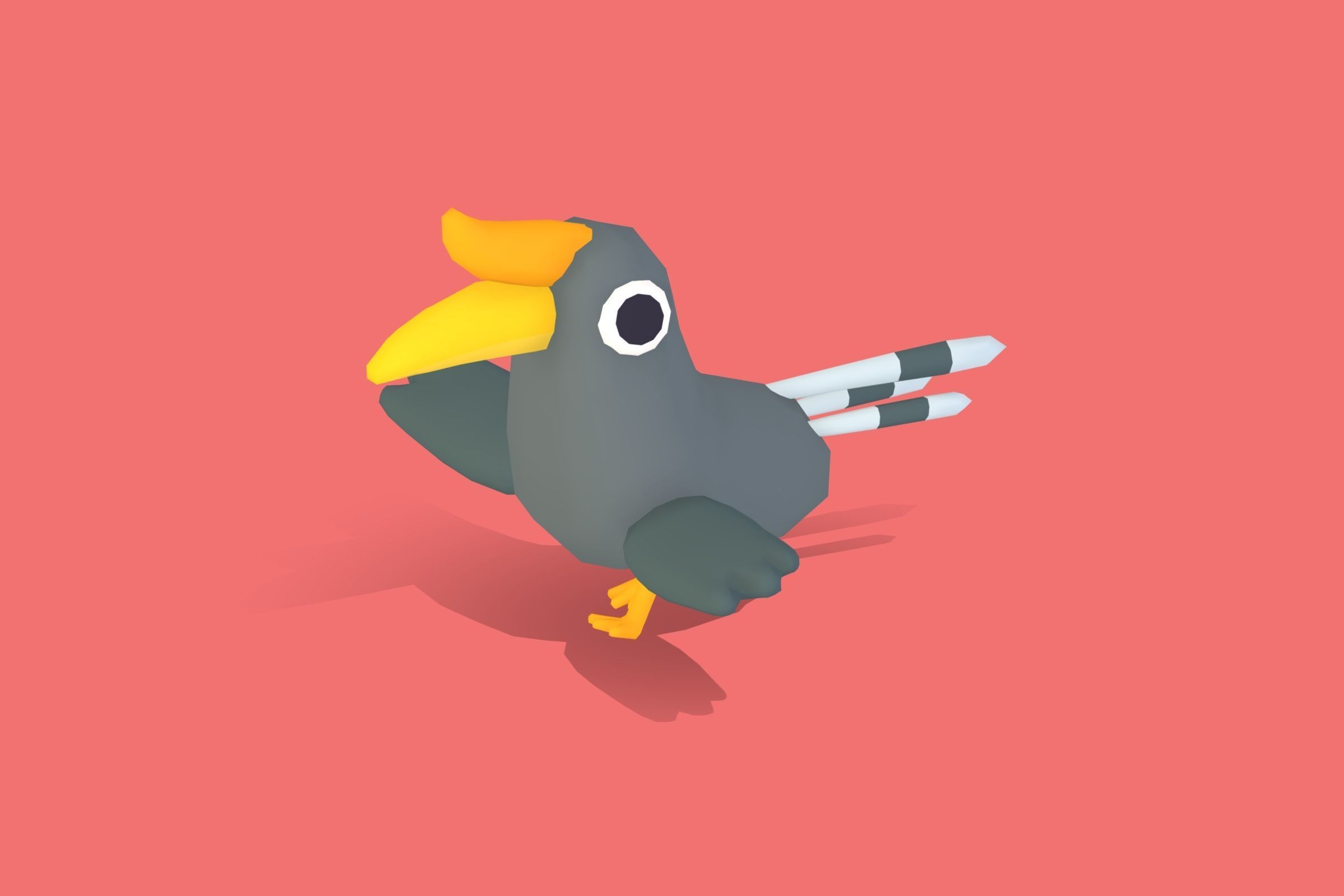 Hornbill - Quirky Series Low-poly 3D model_7