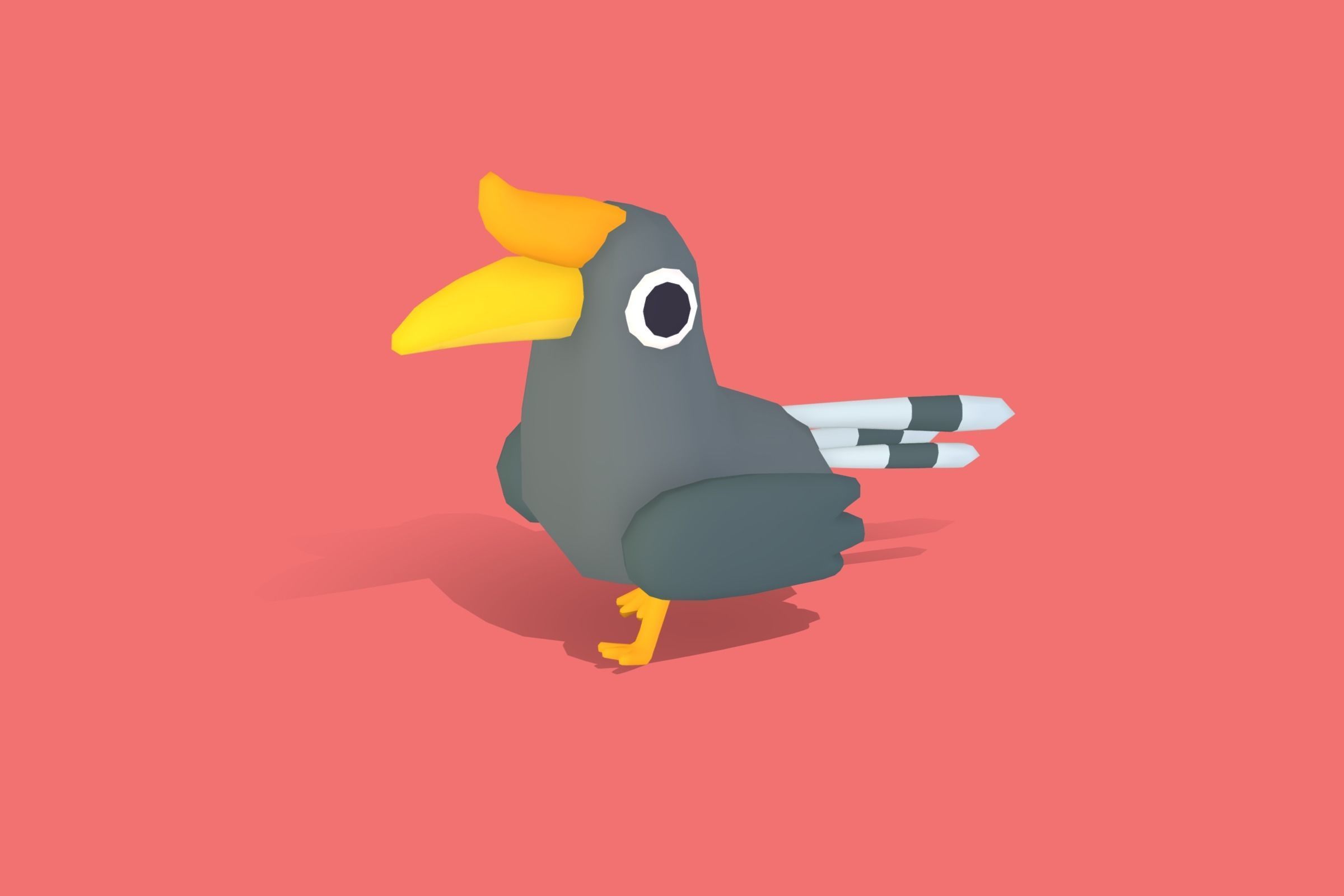 Hornbill - Quirky Series Low-poly 3D model_13