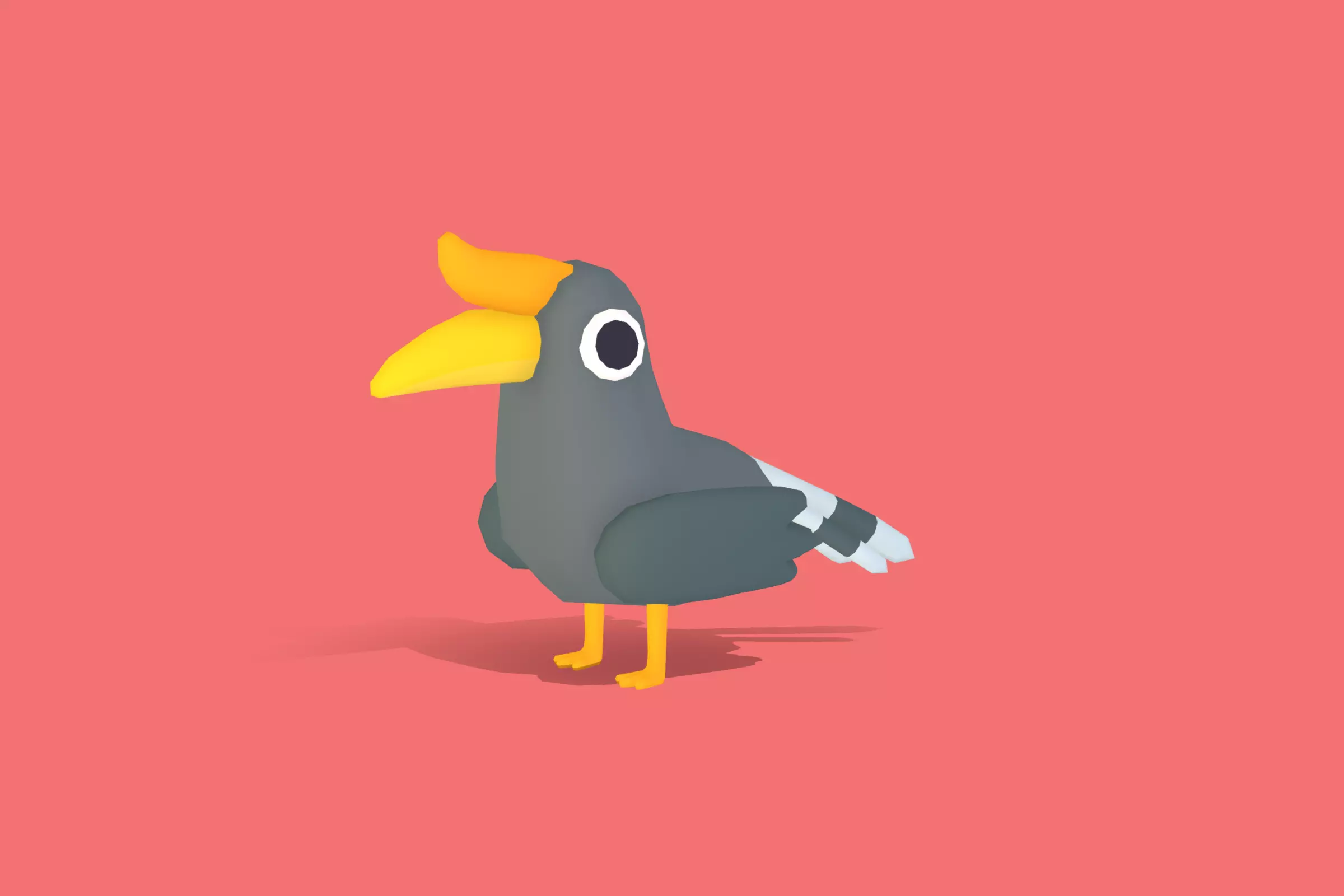 Hornbill - Quirky Series Low-poly 3D model_0