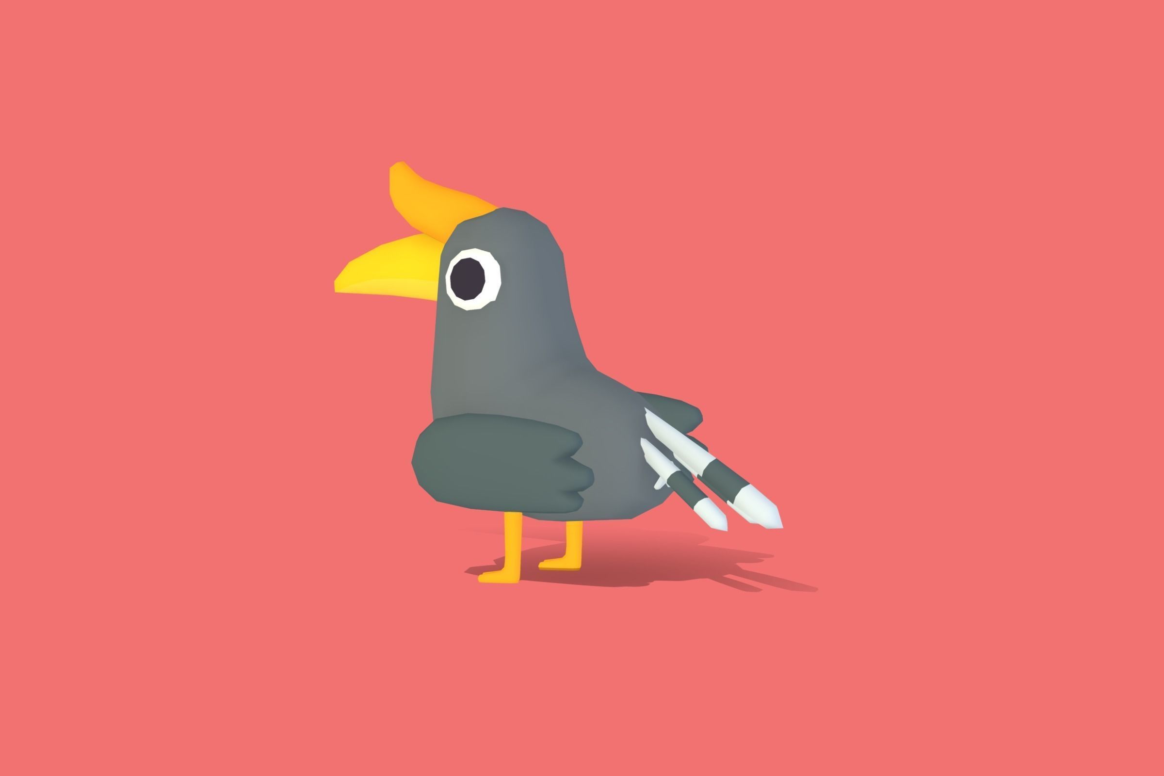 Hornbill - Quirky Series Low-poly 3D model_1