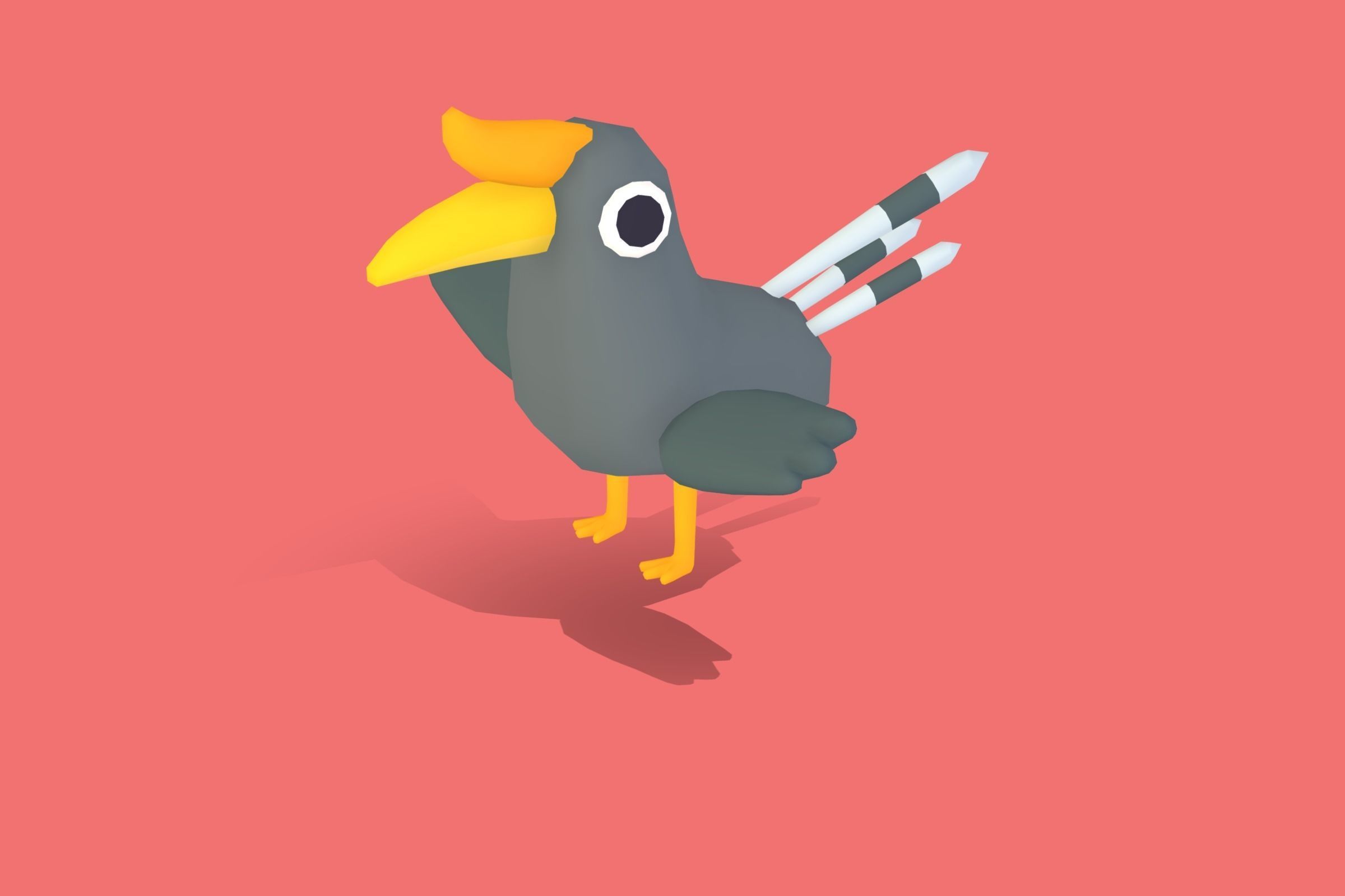 Hornbill - Quirky Series Low-poly 3D model_3