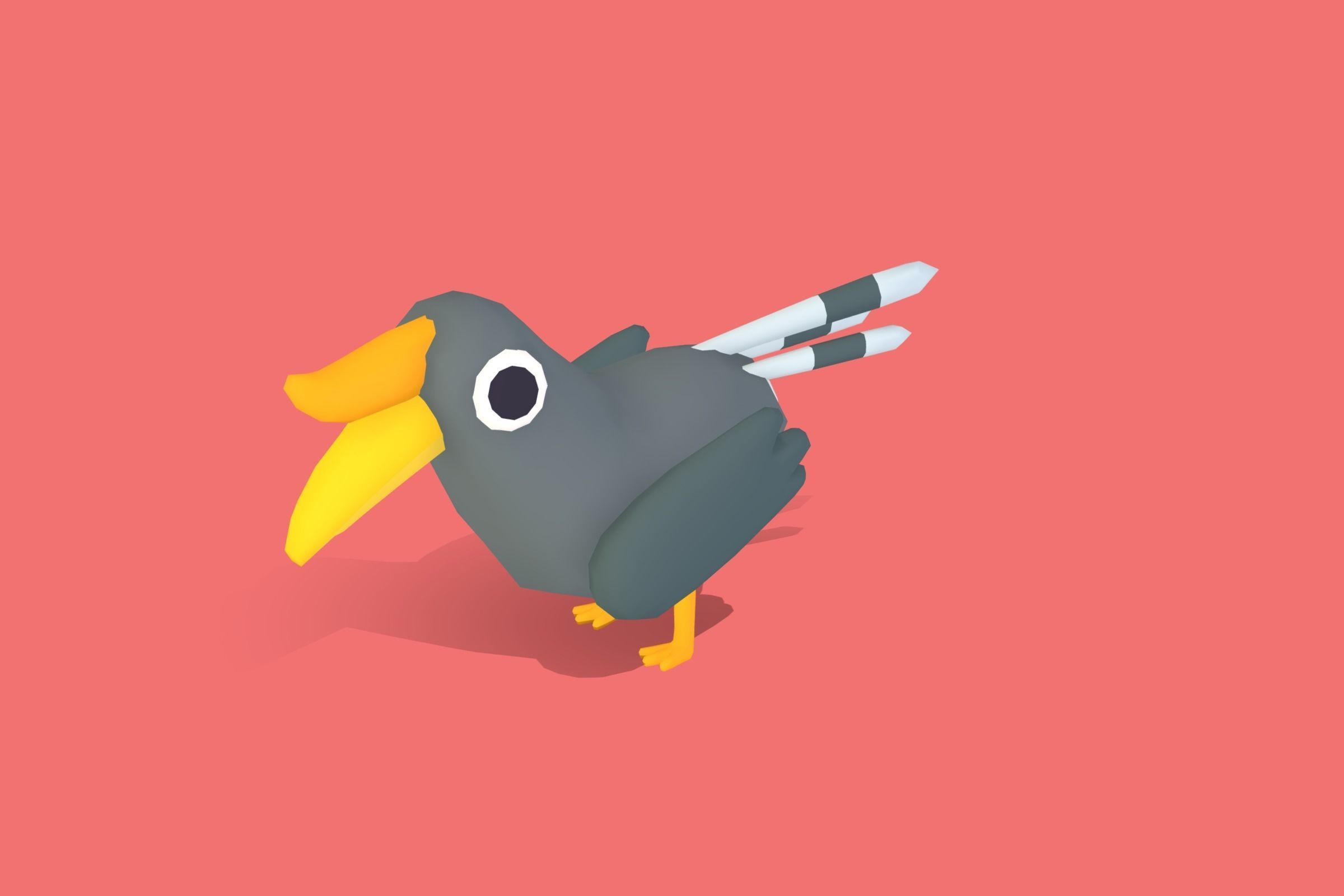 Hornbill - Quirky Series Low-poly 3D model_9