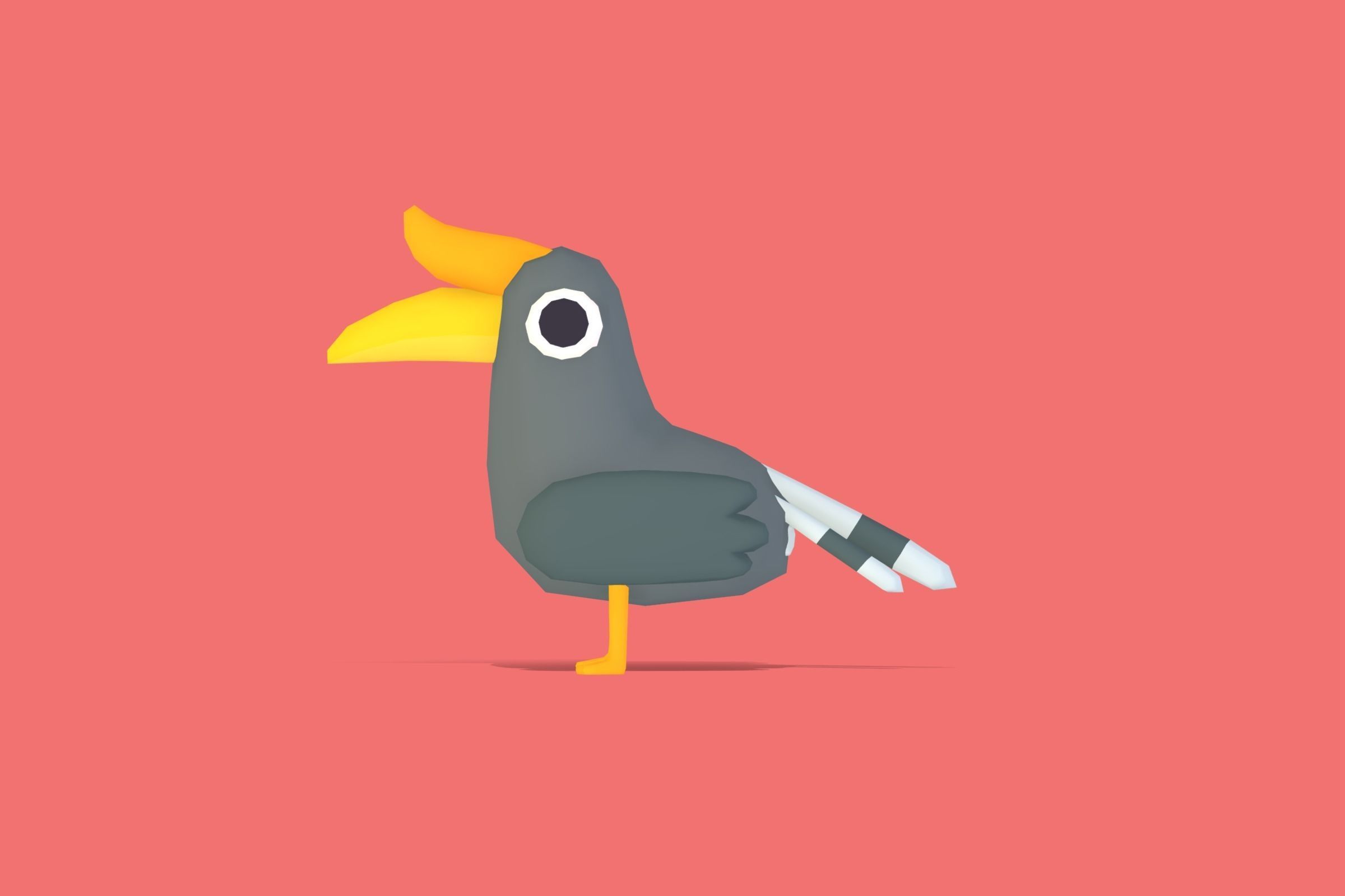 Hornbill - Quirky Series Low-poly 3D model_2