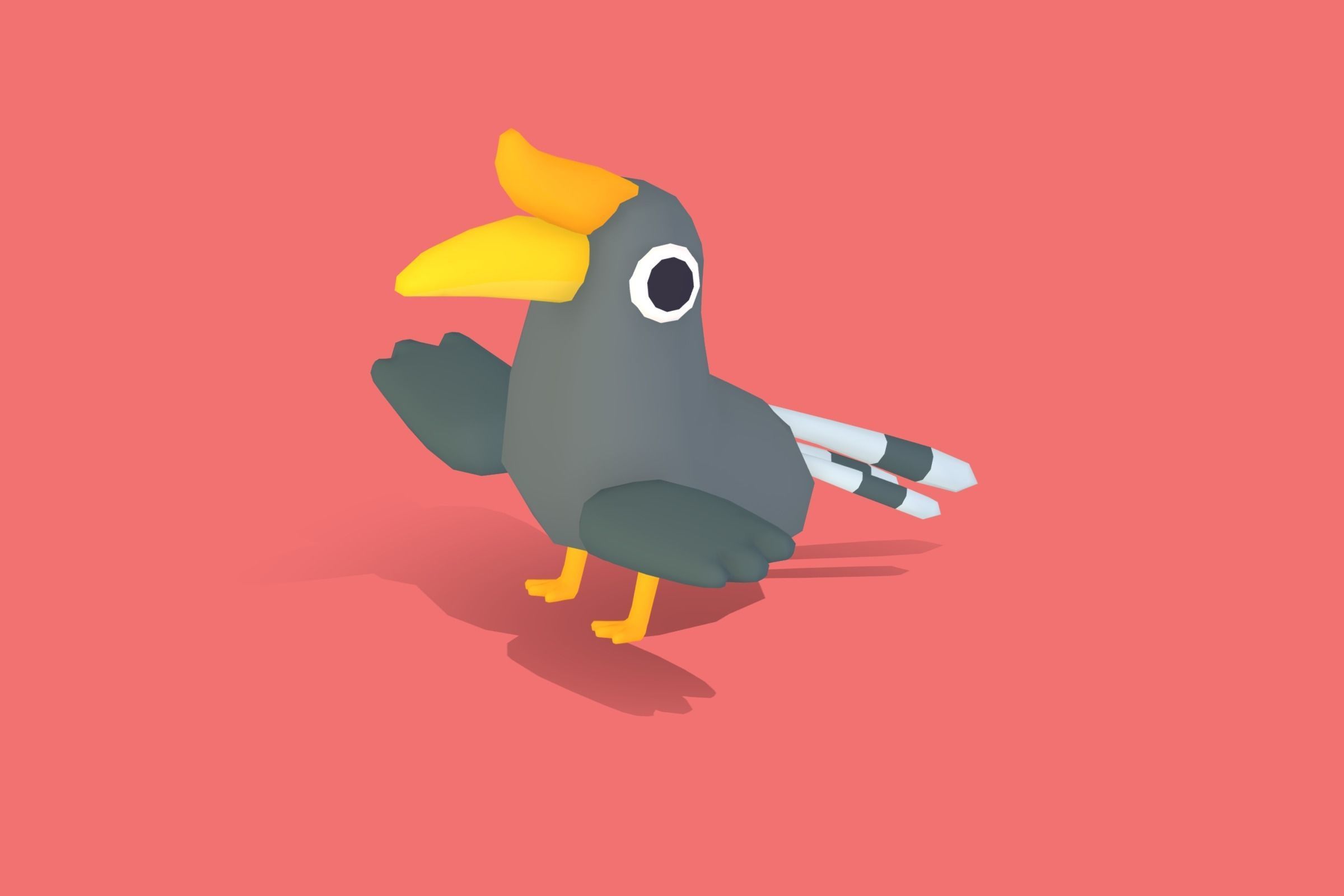 Hornbill - Quirky Series Low-poly 3D model_5