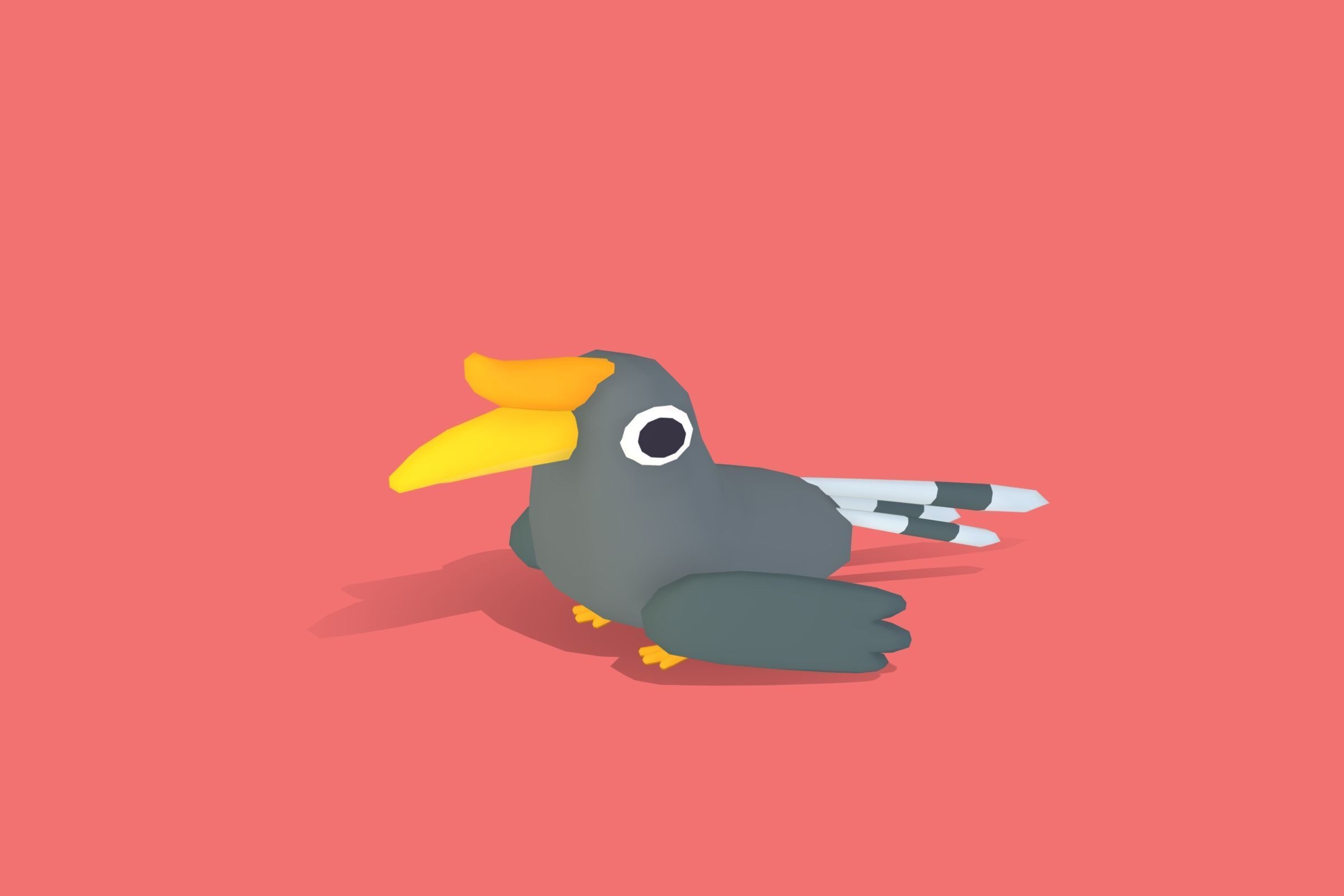 Hornbill - Quirky Series Low-poly 3D model_4