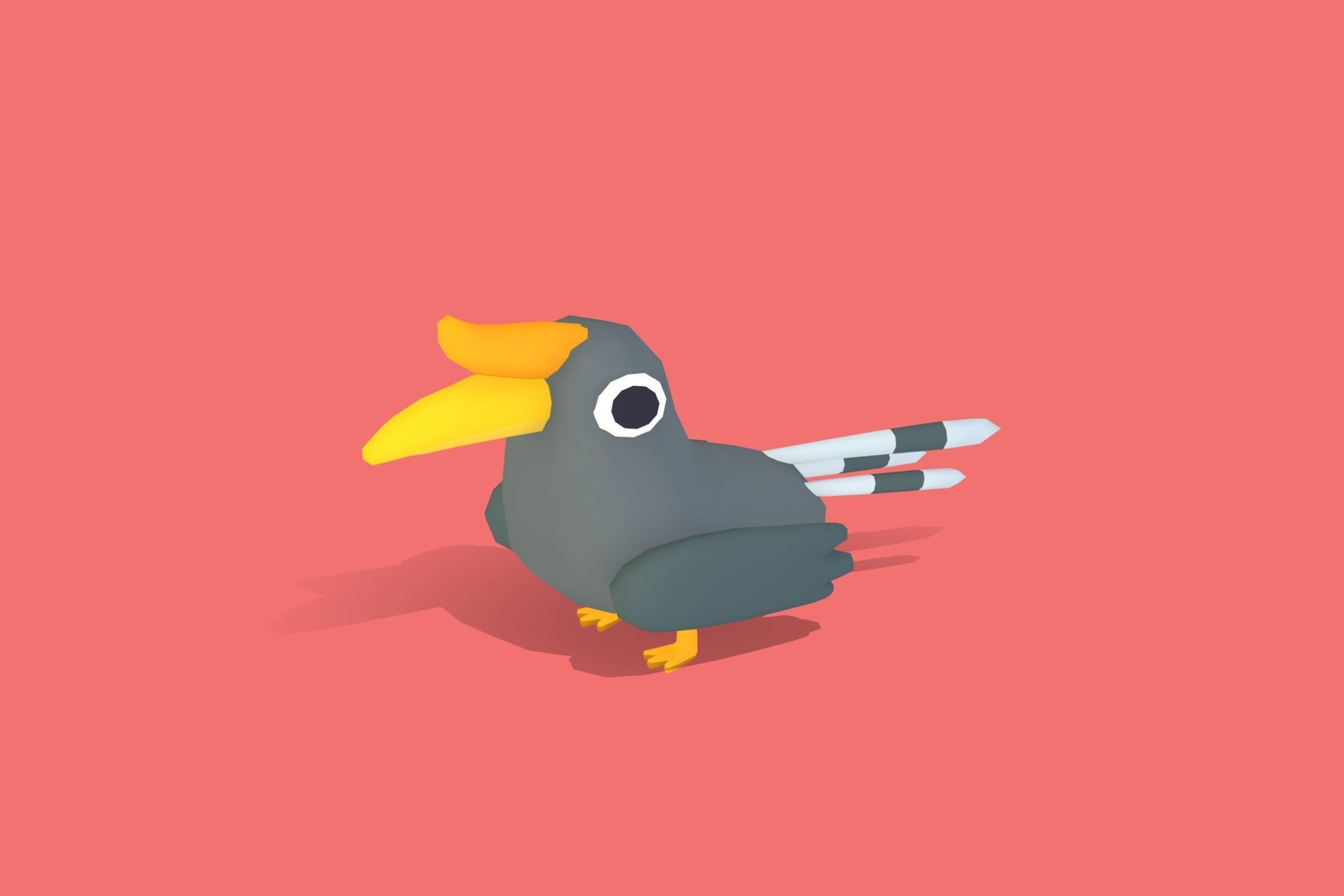 Hornbill - Quirky Series Low-poly 3D model_6