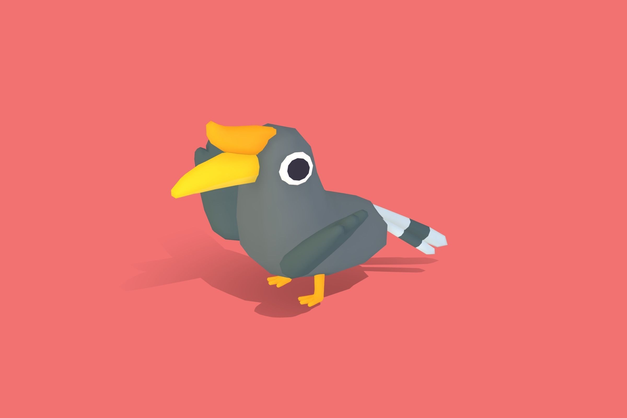 Hornbill - Quirky Series Low-poly 3D model_8