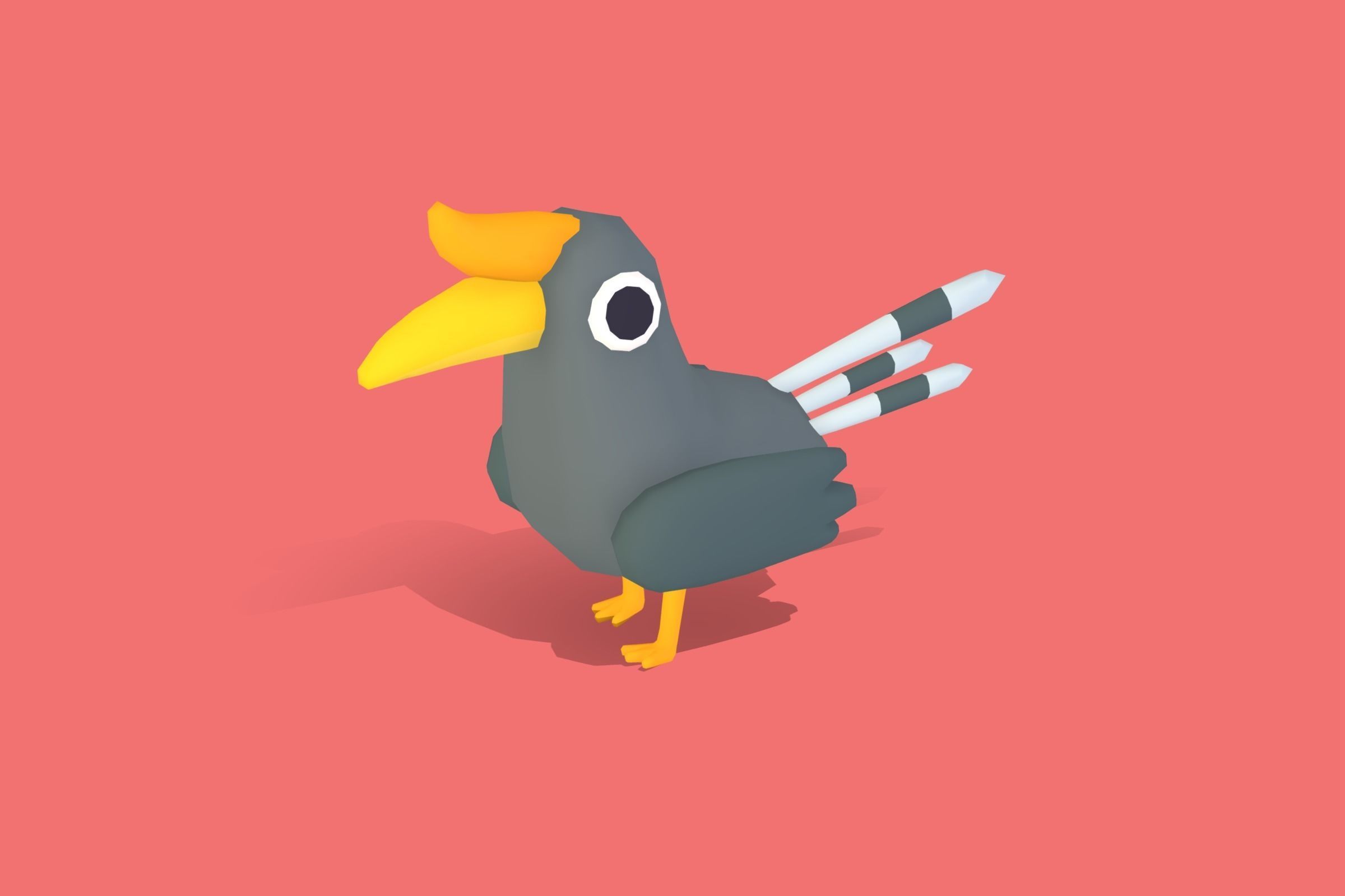 Hornbill - Quirky Series Low-poly 3D model_11