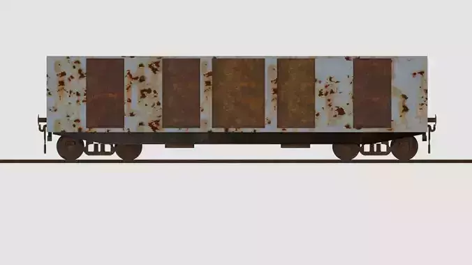 Train wagon complete texture and material Low-poly 3D model
