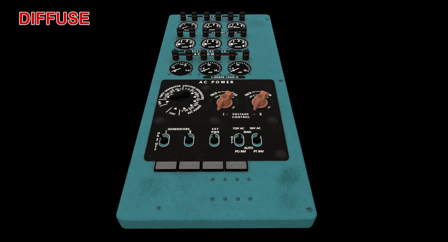 Mi-8MT Mi-17MT Power Panels Board English Low-poly 3D model_16