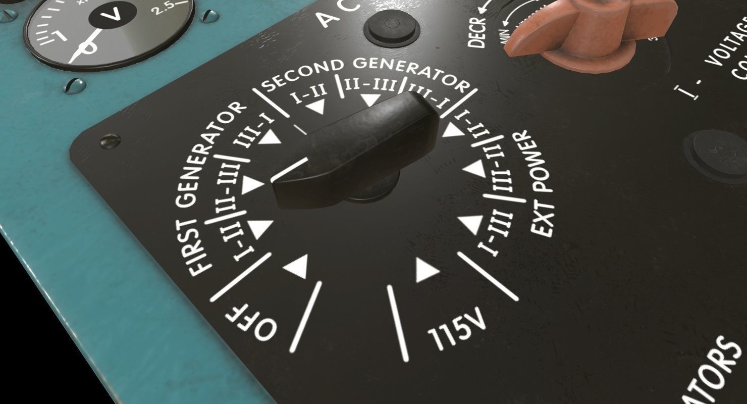 Mi-8MT Mi-17MT Power Panels Board English Low-poly 3D model_3