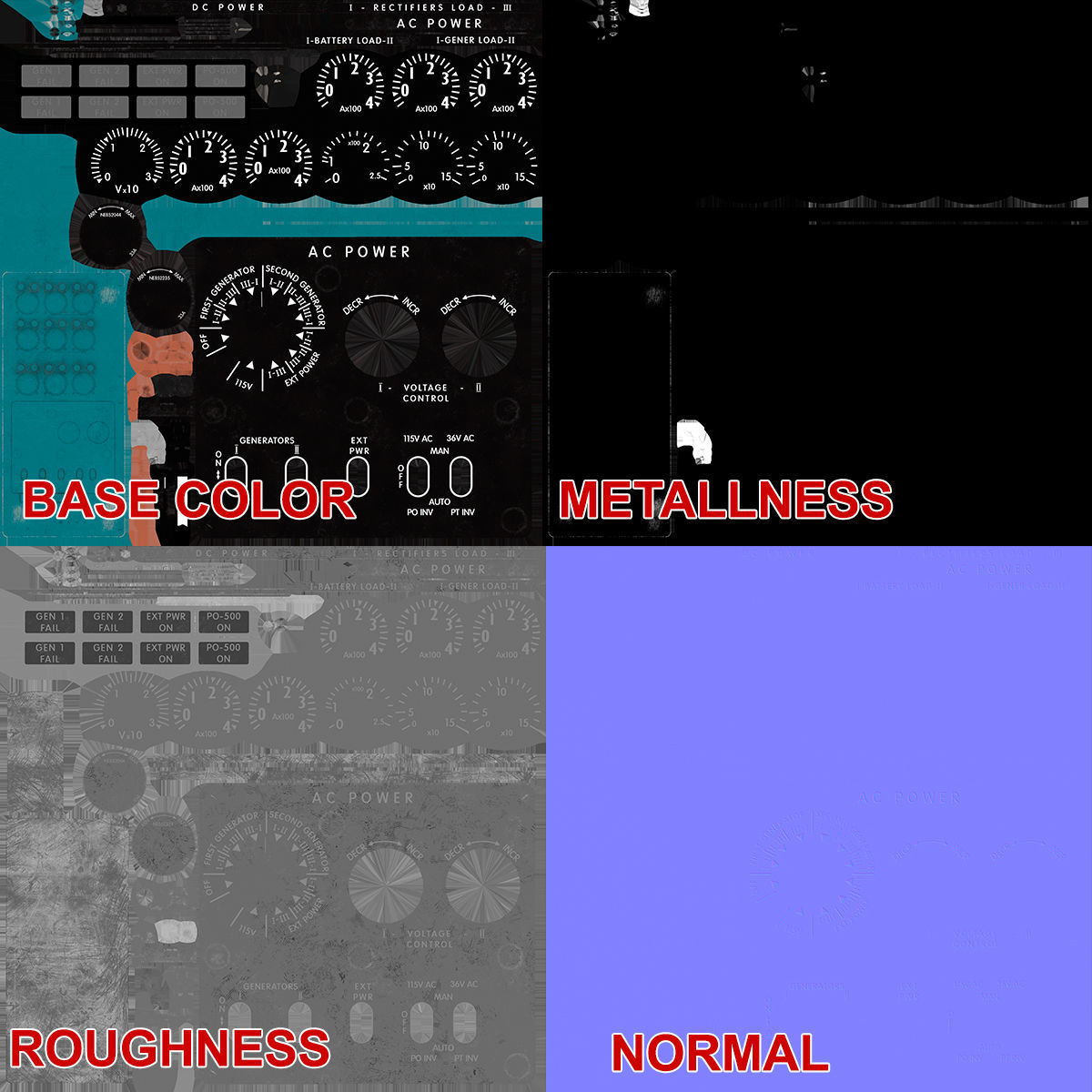 Mi-8MT Mi-17MT Power Panels Board English Low-poly 3D model_27