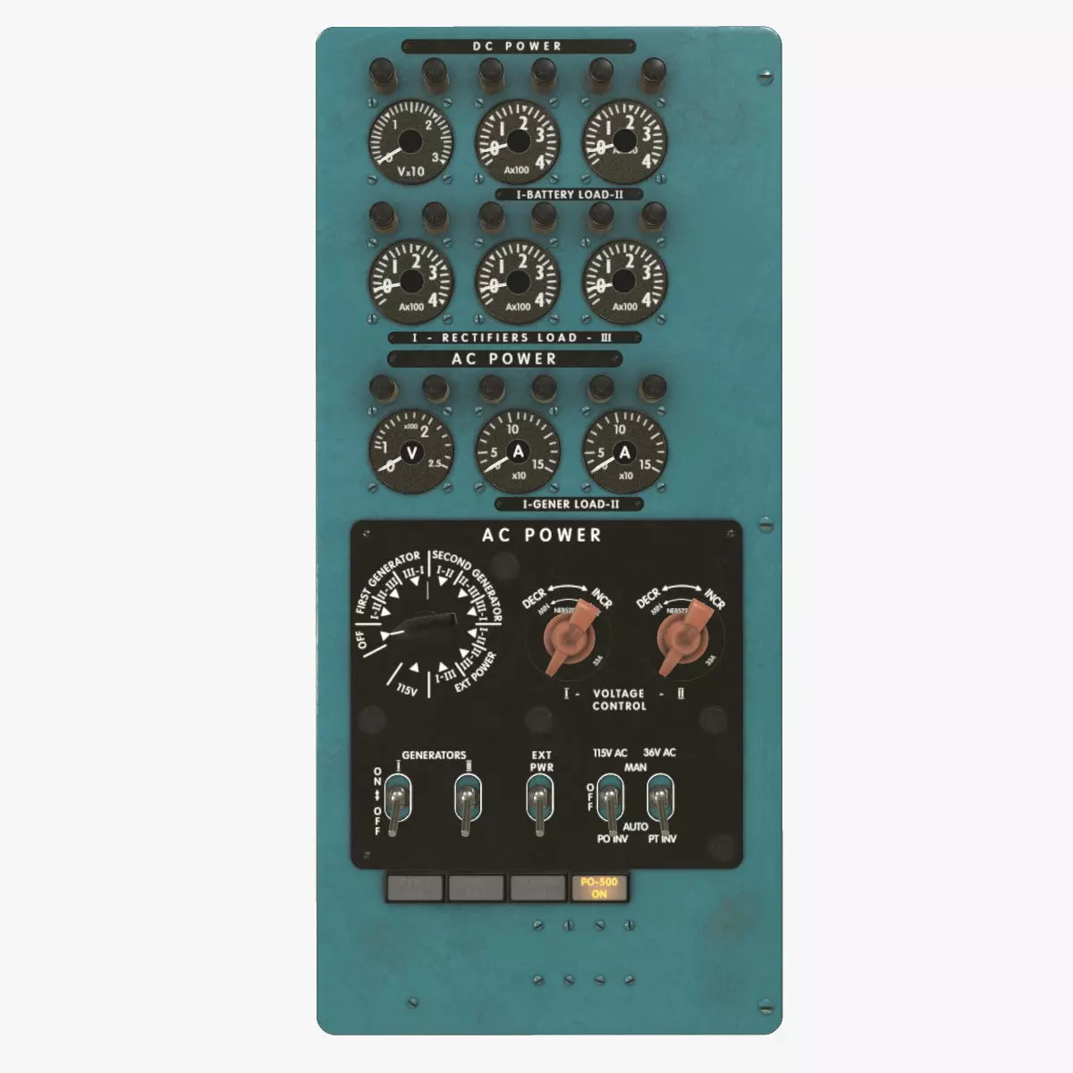 Mi-8MT Mi-17MT Power Panels Board English Low-poly 3D model_0
