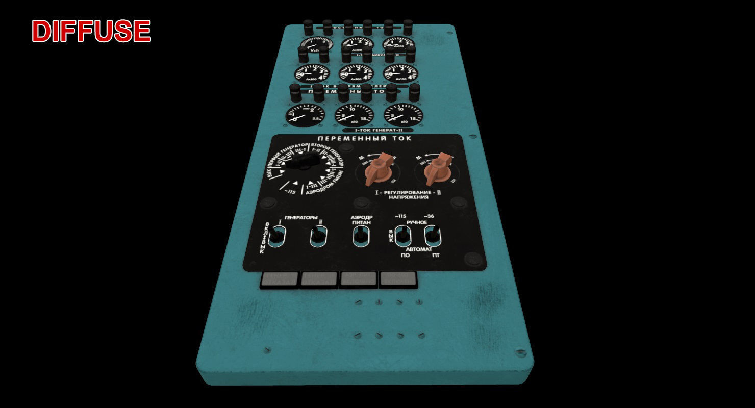 Mi-8MT Mi-17MT Power Panels Board Russian Low-poly 3D model_17