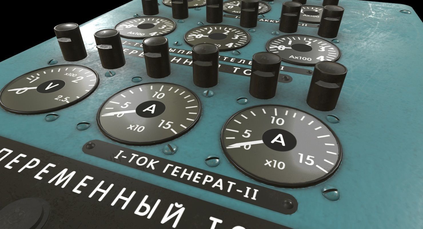 Mi-8MT Mi-17MT Power Panels Board Russian Low-poly 3D model_3