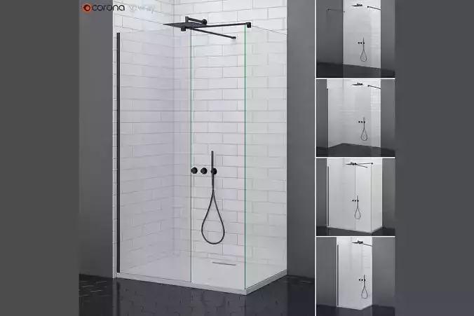 Cabin showers Radaway Modo New Black 3D model