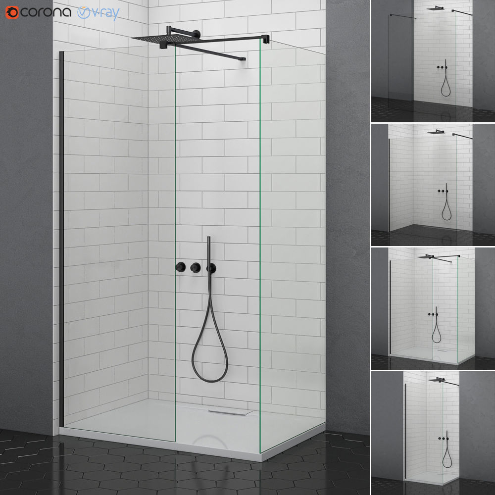 Cabin showers Radaway Modo New Black 3D model_1