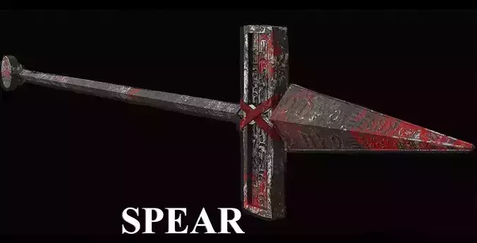 Spear weapon with paint