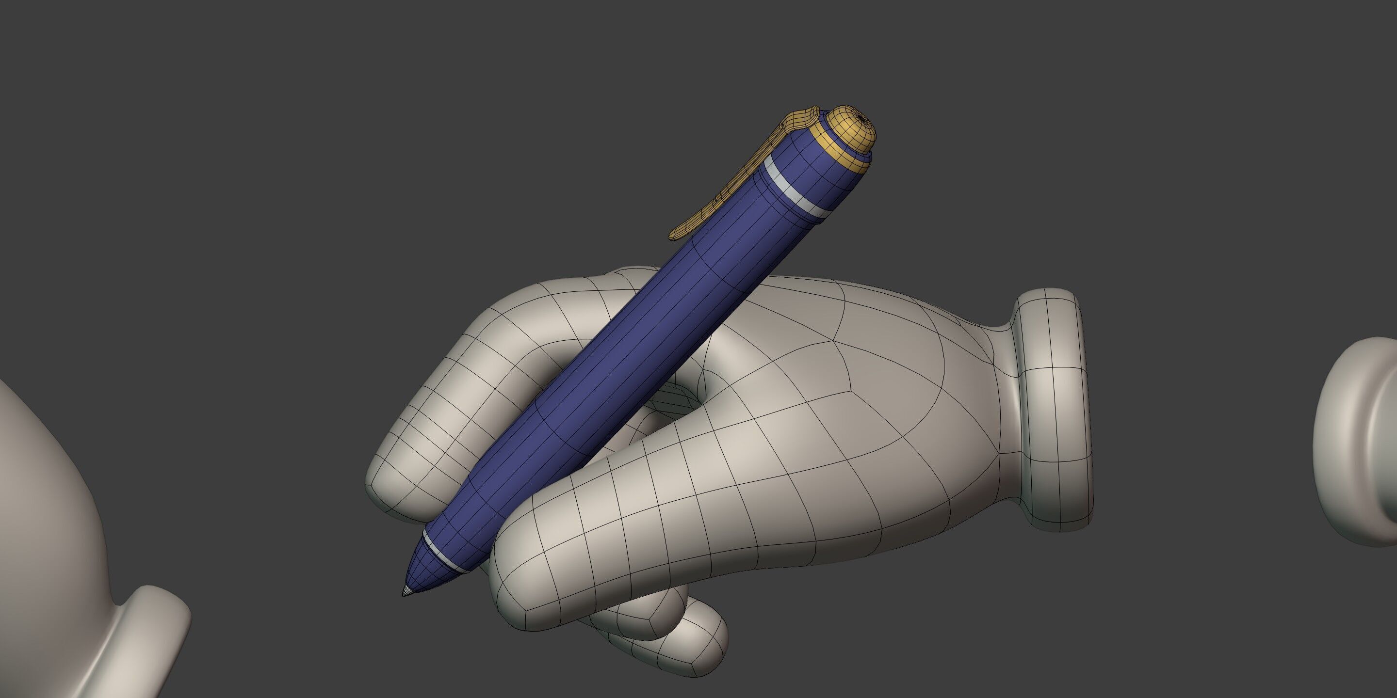 Cartoon Hands and Icons Pack - Gun - Pen - Red Card - Smartphone Low-poly 3D model_20