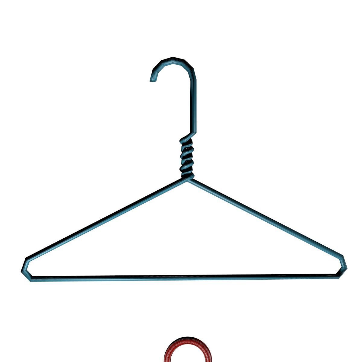 Metal Cloth Hanger 3D Asset 3D model_2