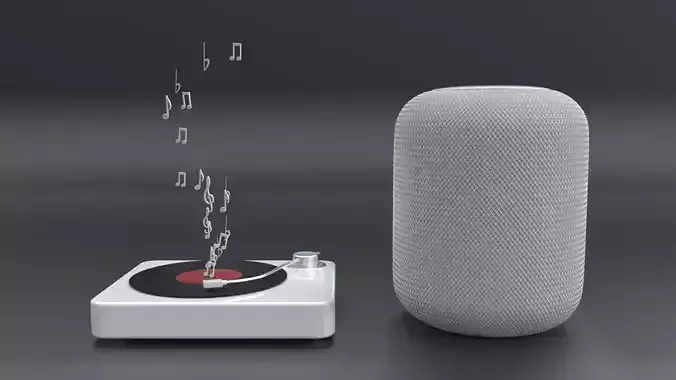  C4D modeling rendering of Apple HomePod 3D model