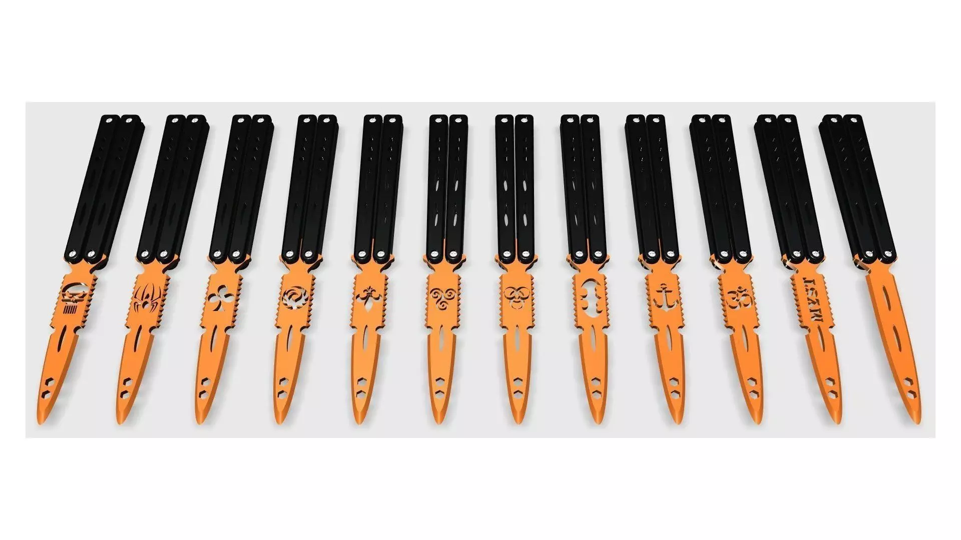 Butterfly Knife - ONE or TWO COLOR - CUSTOM BLADE 3D print model_0