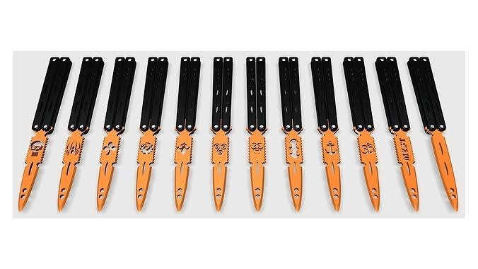 Butterfly Knife - ONE or TWO COLOR - CUSTOM BLADE 3D print model