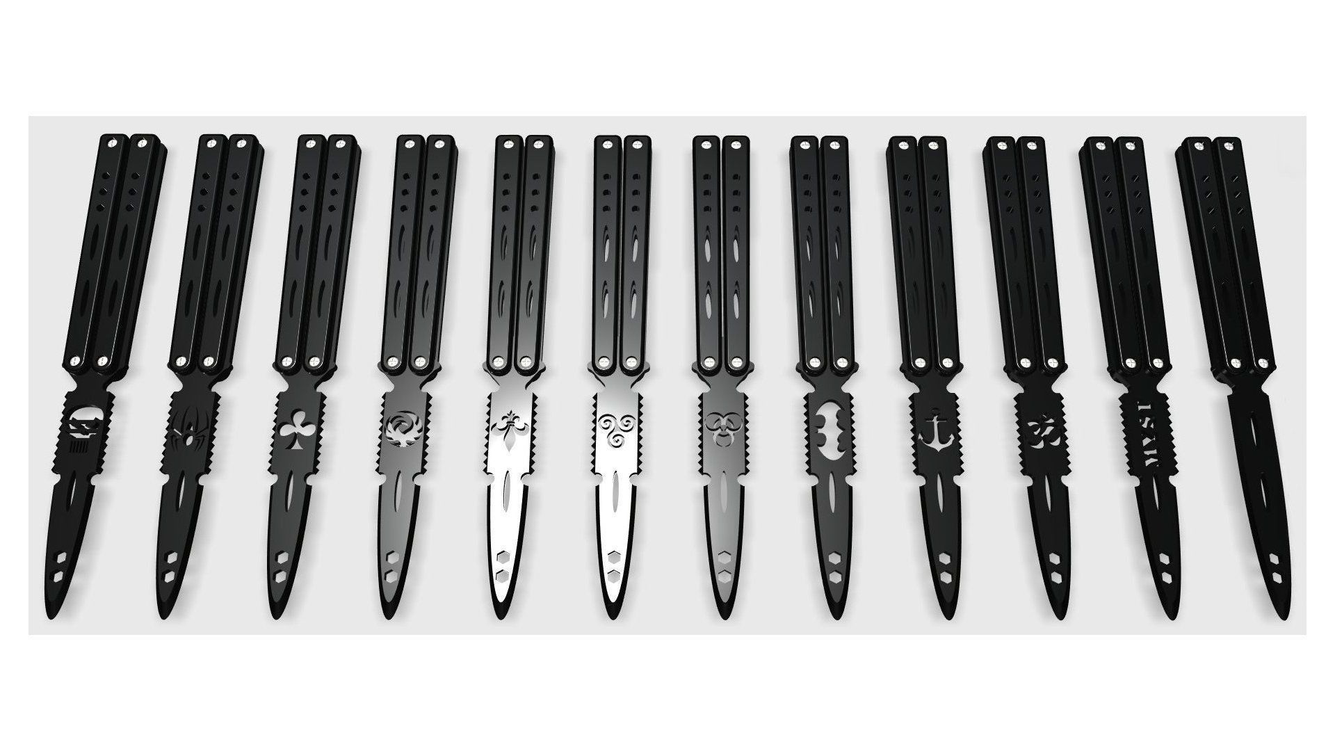 Butterfly Knife - ONE or TWO COLOR - CUSTOM BLADE 3D print model_2