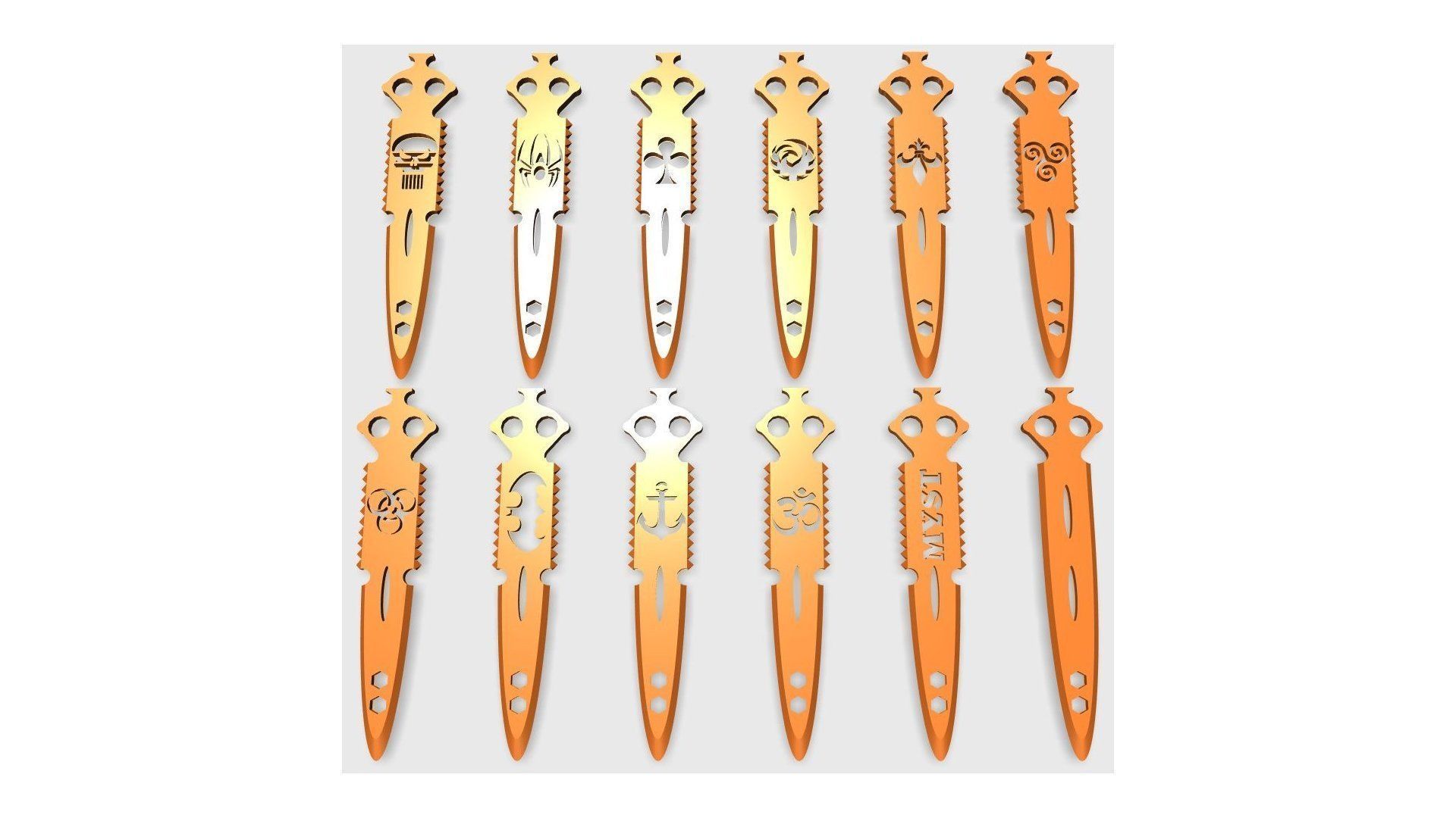 Butterfly Knife - ONE or TWO COLOR - CUSTOM BLADE 3D print model_6