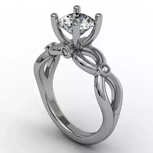 Fantasy braided engagement ring 3D print model