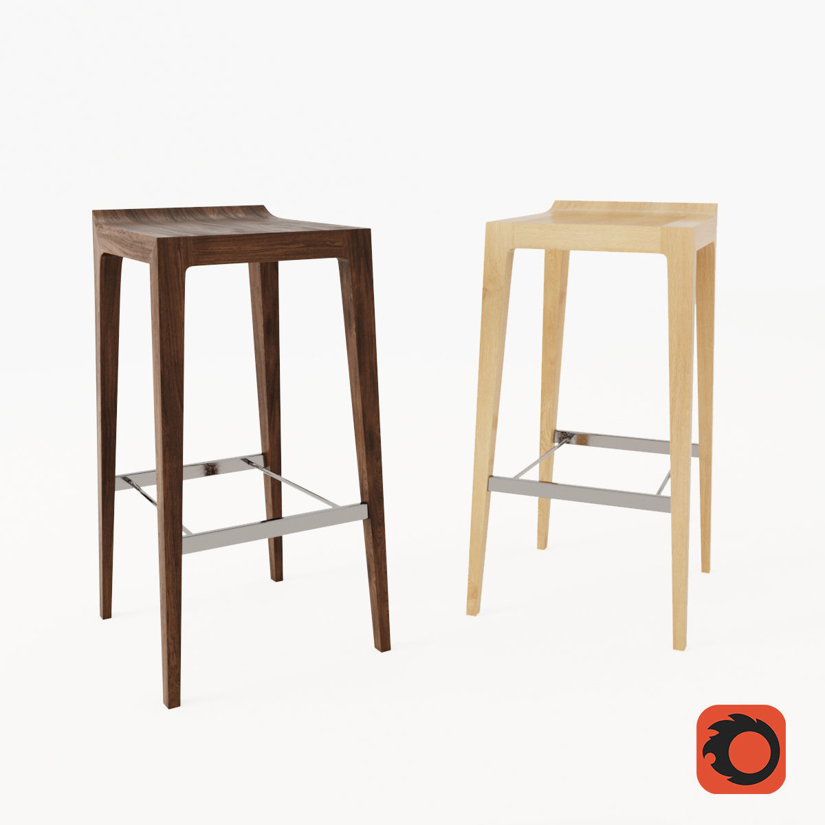 Bernhardt Design Vanish Bar Stool  3D model_1