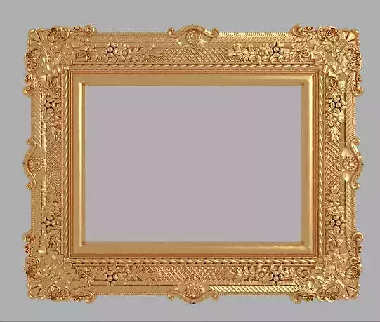 Classic frame of luxurious gold interior inlaid gold leaf CNC